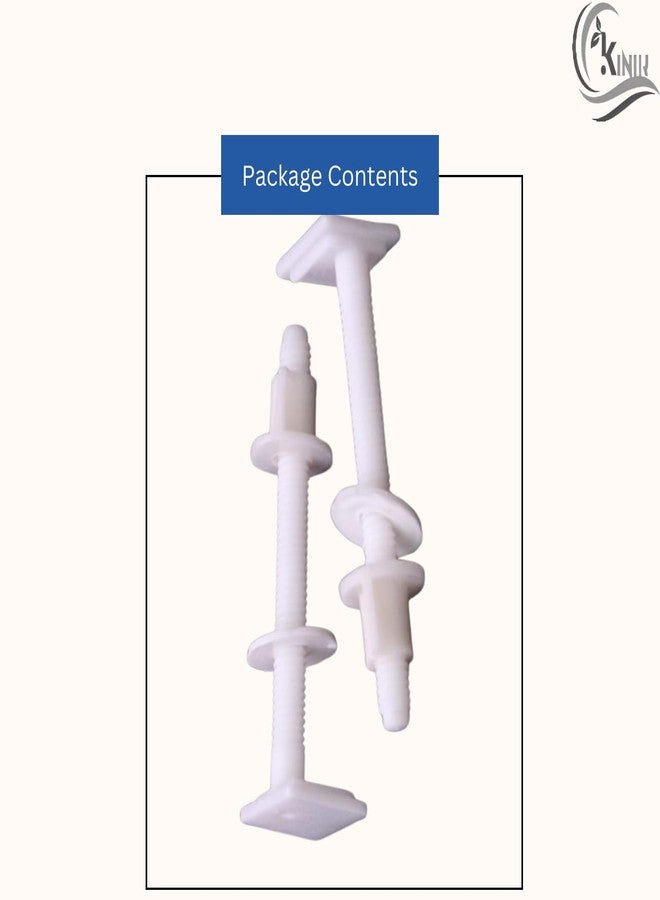 KINIK Plastic Toilet Seat Cover Hinges - CERA Type | Square Long Clamp Replacement Hinges for Toilet Seats | Durable, Rust-Free | White | 1 Pair - Image 4